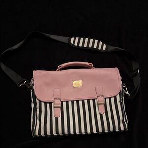 Lovevook Pink Flap Striped Laptop Bag